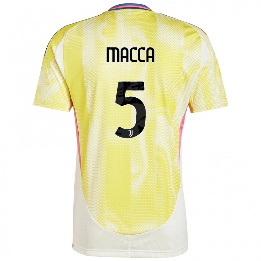 Kinder Federico Macca #5 Solargelb Auswärtstrikot Trikot 2024/25 T-Shirt Österreich