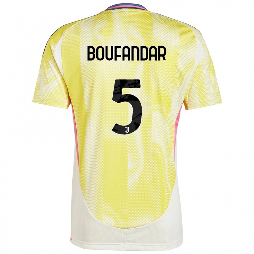 Kinder Adam Boufandar #5 Solargelb Auswärtstrikot Trikot 2024/25 T-Shirt Österreich