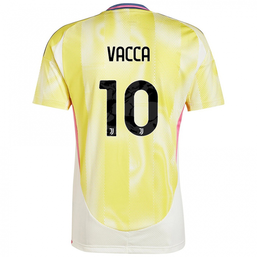 Kinder Alessio Vacca #10 Solargelb Auswärtstrikot Trikot 2024/25 T-Shirt Österreich