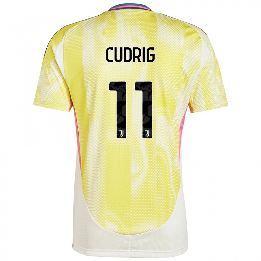 Kinder Nicolò Cudrig #11 Solargelb Auswärtstrikot Trikot 2024/25 T-Shirt Österreich