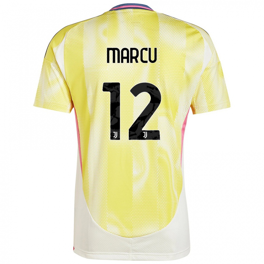 Kinder Alessio Marcu #12 Solargelb Auswärtstrikot Trikot 2024/25 T-Shirt Österreich