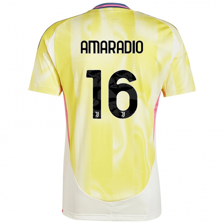 Kinder Luca Amaradio #16 Solargelb Auswärtstrikot Trikot 2024/25 T-Shirt Österreich