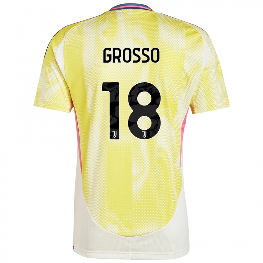 Kinder Filippo Grosso #18 Solargelb Auswärtstrikot Trikot 2024/25 T-Shirt Österreich