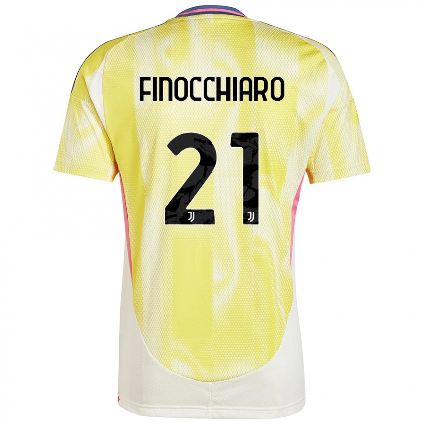 Kinder Gabriele Finocchiaro #21 Solargelb Auswärtstrikot Trikot 2024/25 T-Shirt Österreich