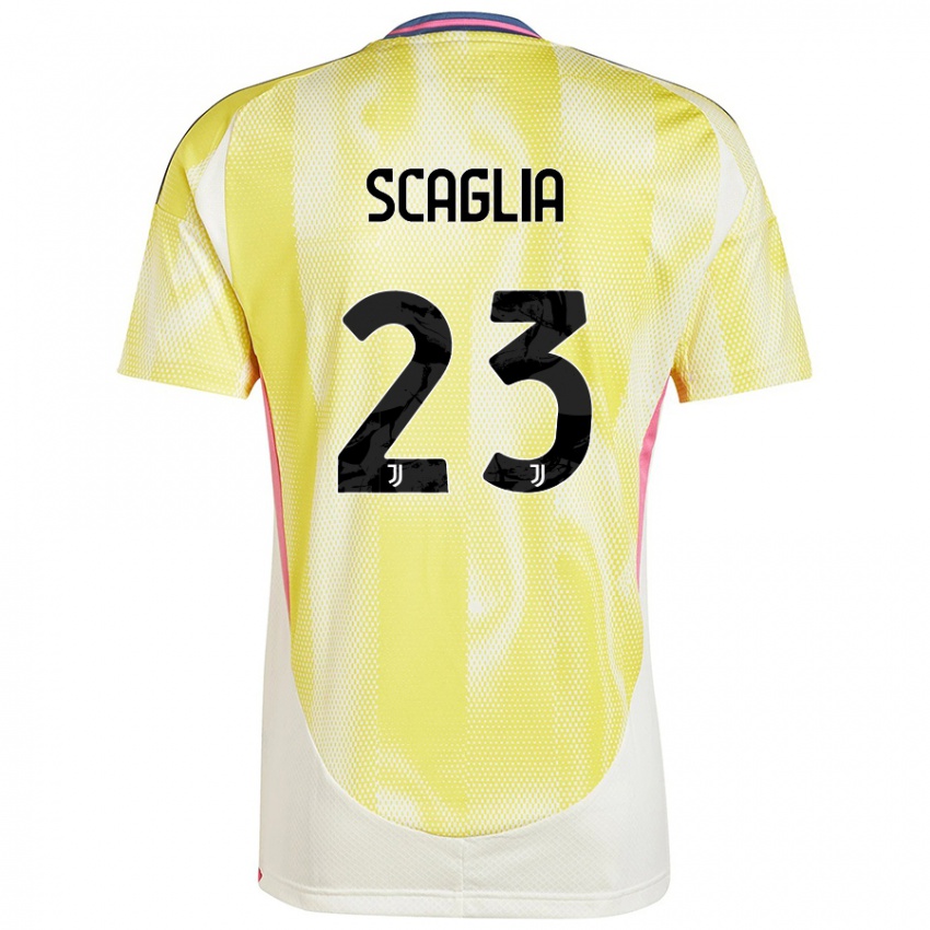 Kinder Filippo Scaglia #23 Solargelb Auswärtstrikot Trikot 2024/25 T-Shirt Österreich