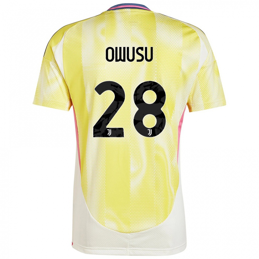 Kinder Augusto Owusu #28 Solargelb Auswärtstrikot Trikot 2024/25 T-Shirt Österreich