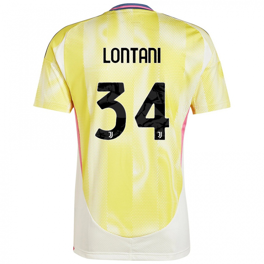 Kinder Matteo Lontani #34 Solargelb Auswärtstrikot Trikot 2024/25 T-Shirt Österreich