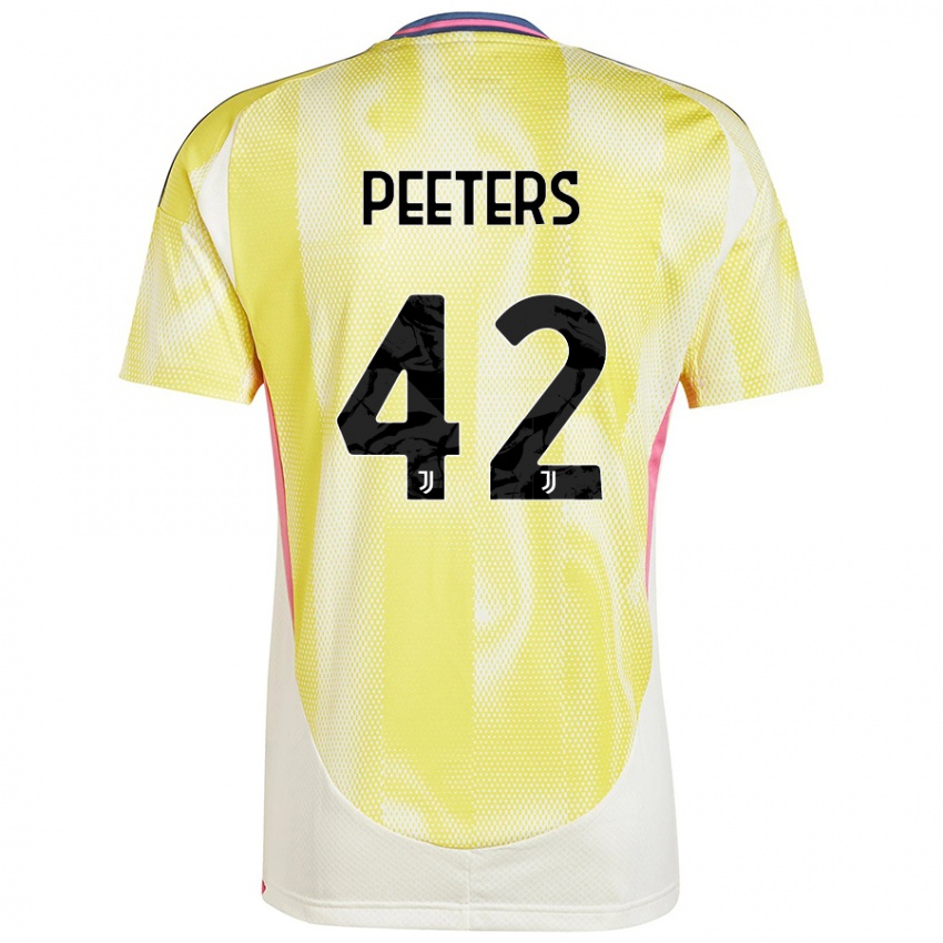 Kinder Daouda Peeters #42 Solargelb Auswärtstrikot Trikot 2024/25 T-Shirt Österreich