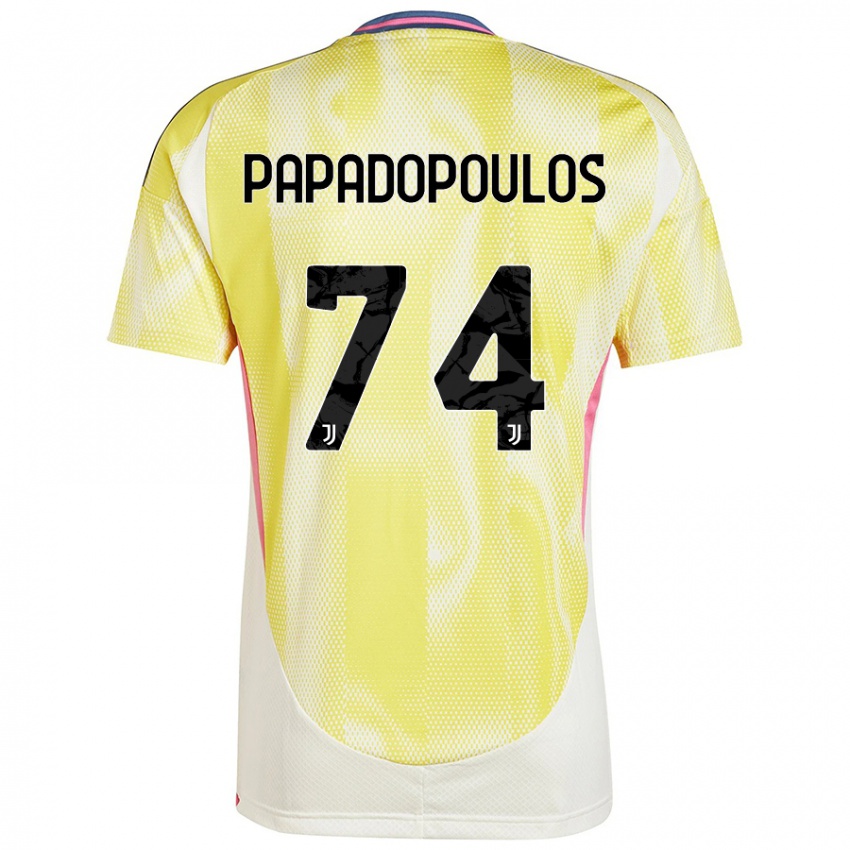 Kinder Christos Papadopoulos #74 Solargelb Auswärtstrikot Trikot 2024/25 T-Shirt Österreich