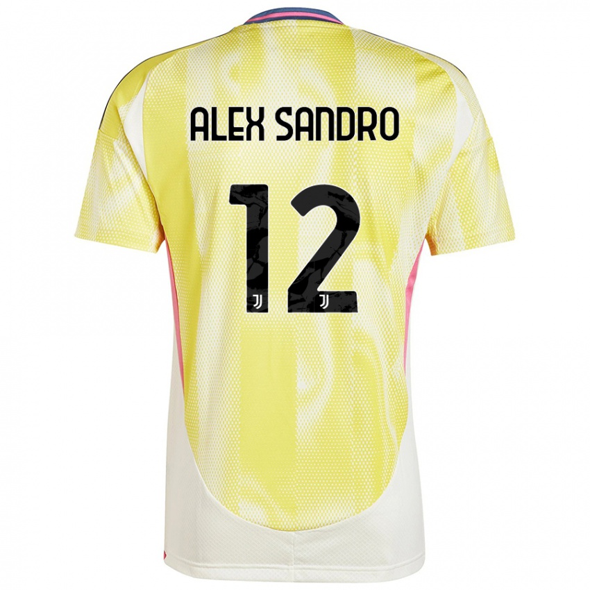 Kinder Alex Sandro #12 Solargelb Auswärtstrikot Trikot 2024/25 T-Shirt Österreich