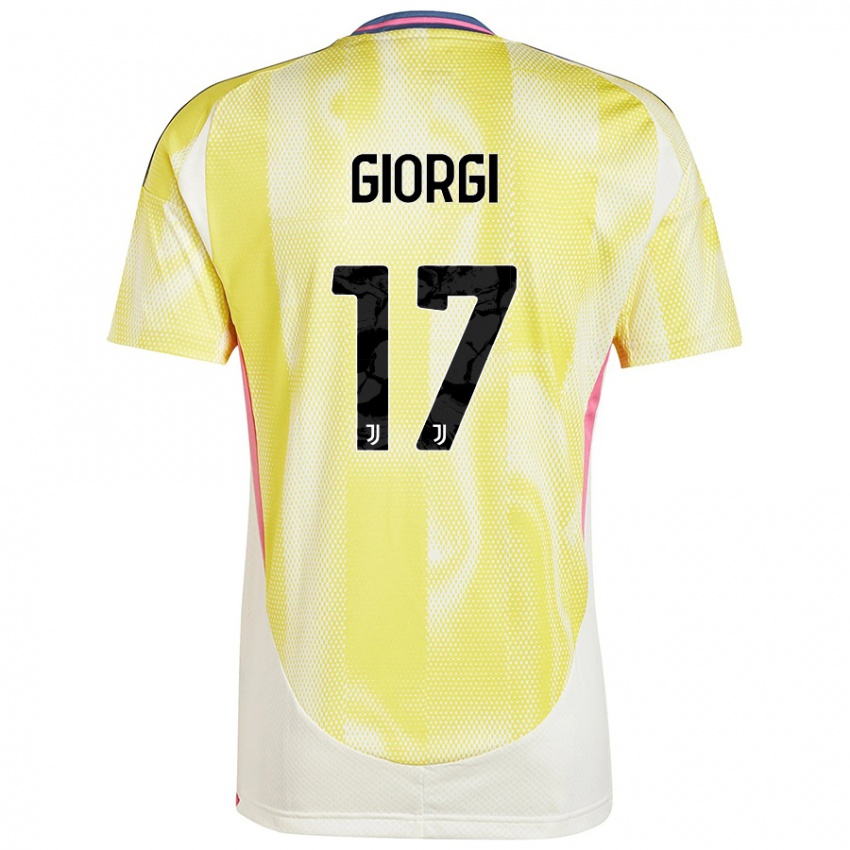 Kinder Lorenzo Giorgi #17 Solargelb Auswärtstrikot Trikot 2024/25 T-Shirt Österreich