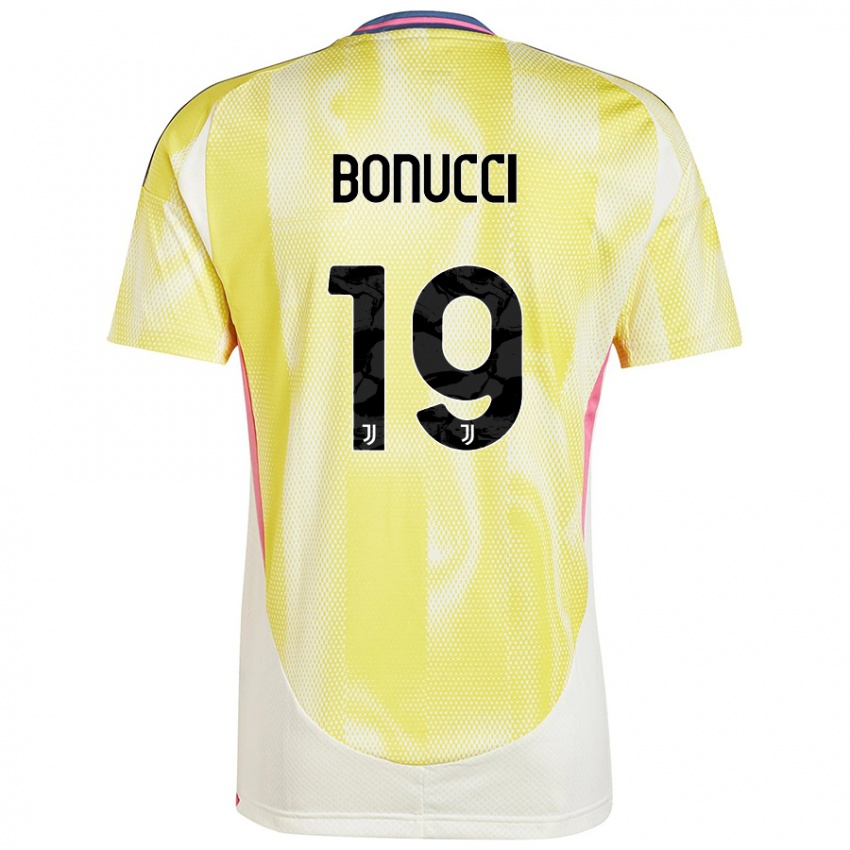 Kinder Leonardo Bonucci #19 Solargelb Auswärtstrikot Trikot 2024/25 T-Shirt Österreich