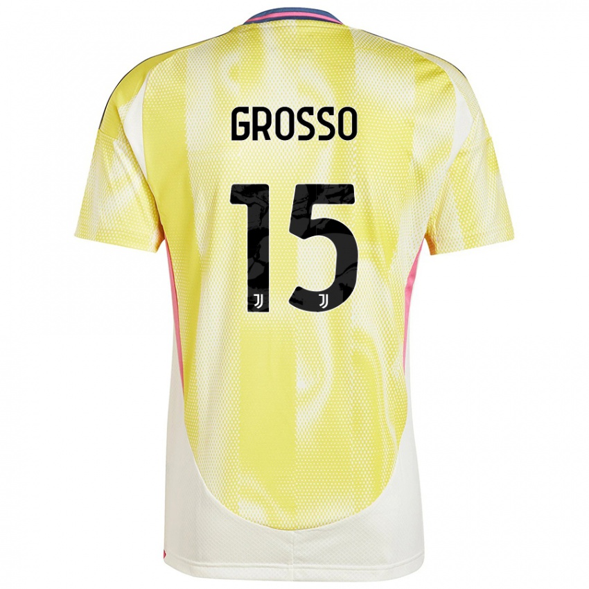 Kinder Julia Grosso #15 Solargelb Auswärtstrikot Trikot 2024/25 T-Shirt Österreich