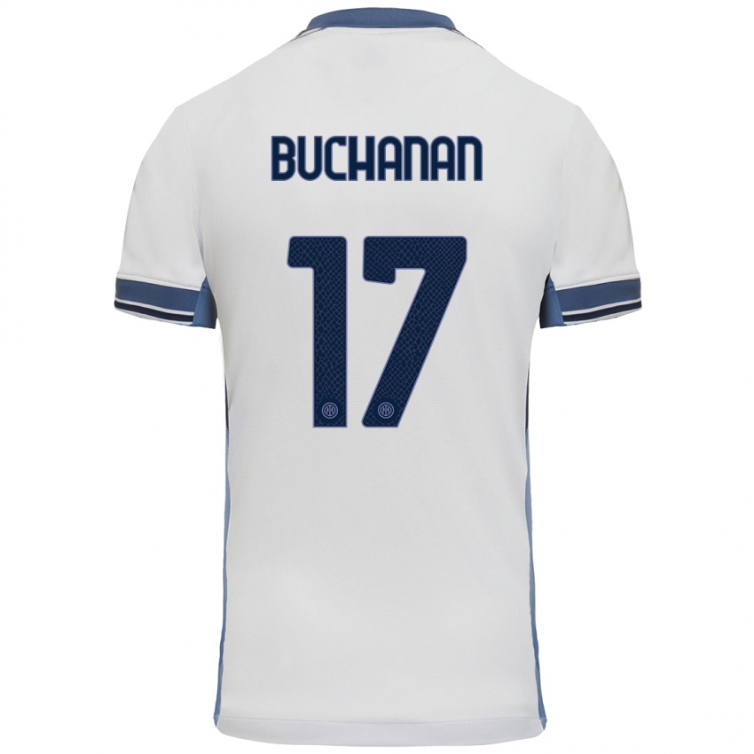 Kinder Tajon Buchanan #17 Weißgrau Auswärtstrikot Trikot 2024/25 T-Shirt Österreich