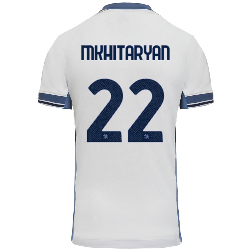 Kinder Henrikh Mkhitaryan #22 Weißgrau Auswärtstrikot Trikot 2024/25 T-Shirt Österreich