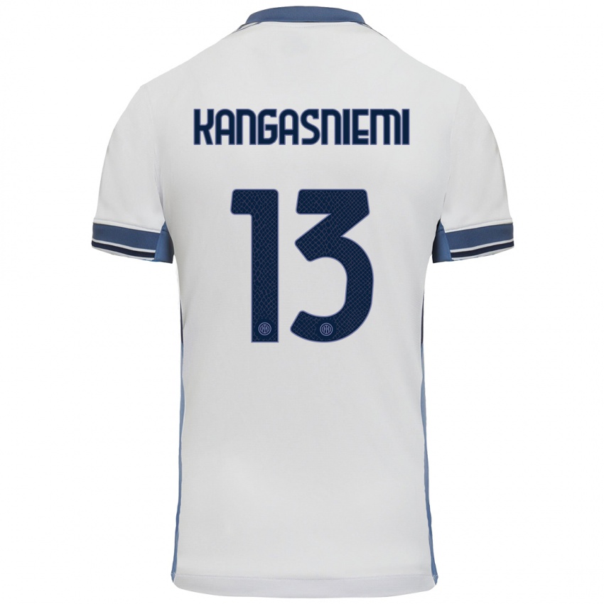 Kinder Ilari Kangasniemi #13 Weißgrau Auswärtstrikot Trikot 2024/25 T-Shirt Österreich