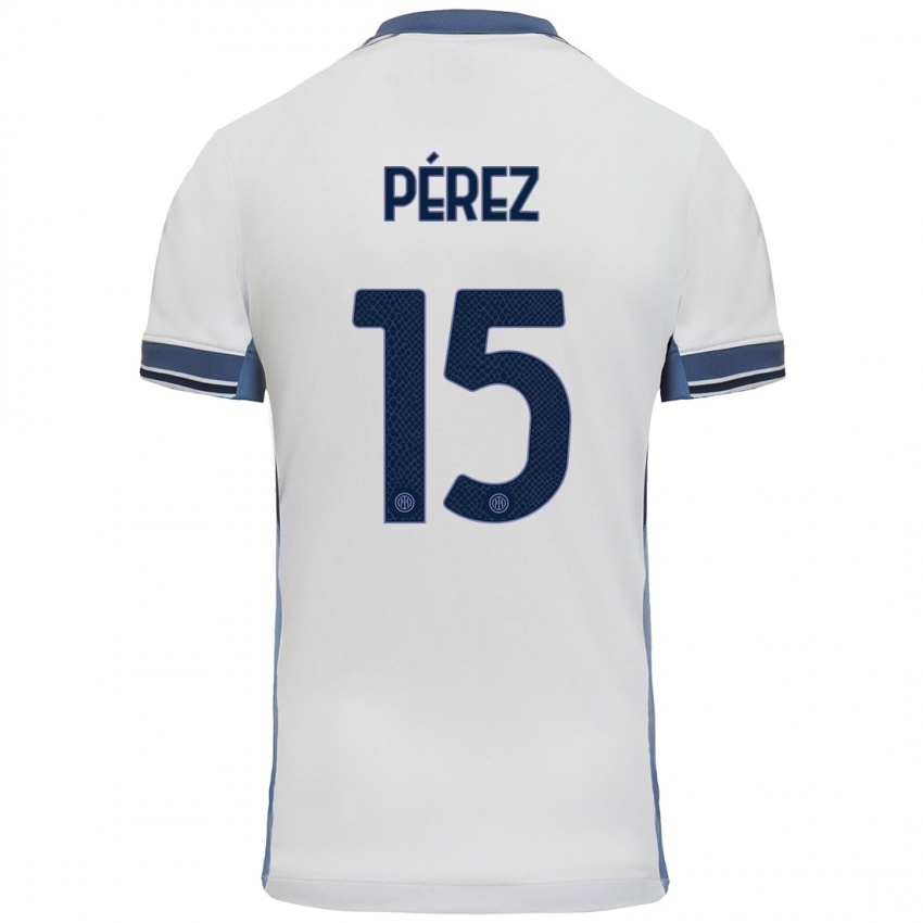 Kinder Álex Pérez #15 Weißgrau Auswärtstrikot Trikot 2024/25 T-Shirt Österreich