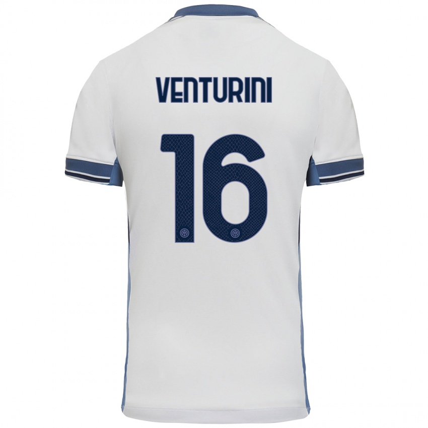 Kinder Matteo Venturini #16 Weißgrau Auswärtstrikot Trikot 2024/25 T-Shirt Österreich