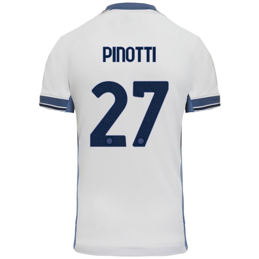 Kinder Manuel Pinotti #27 Weißgrau Auswärtstrikot Trikot 2024/25 T-Shirt Österreich