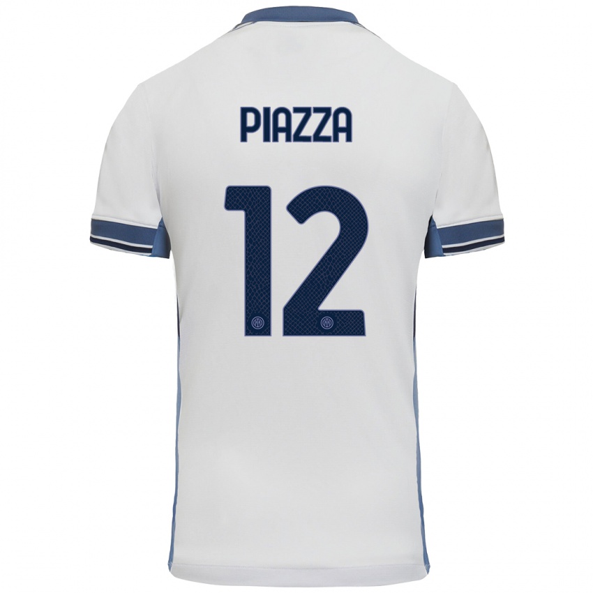 Kinder Alessia Piazza #12 Weißgrau Auswärtstrikot Trikot 2024/25 T-Shirt Österreich