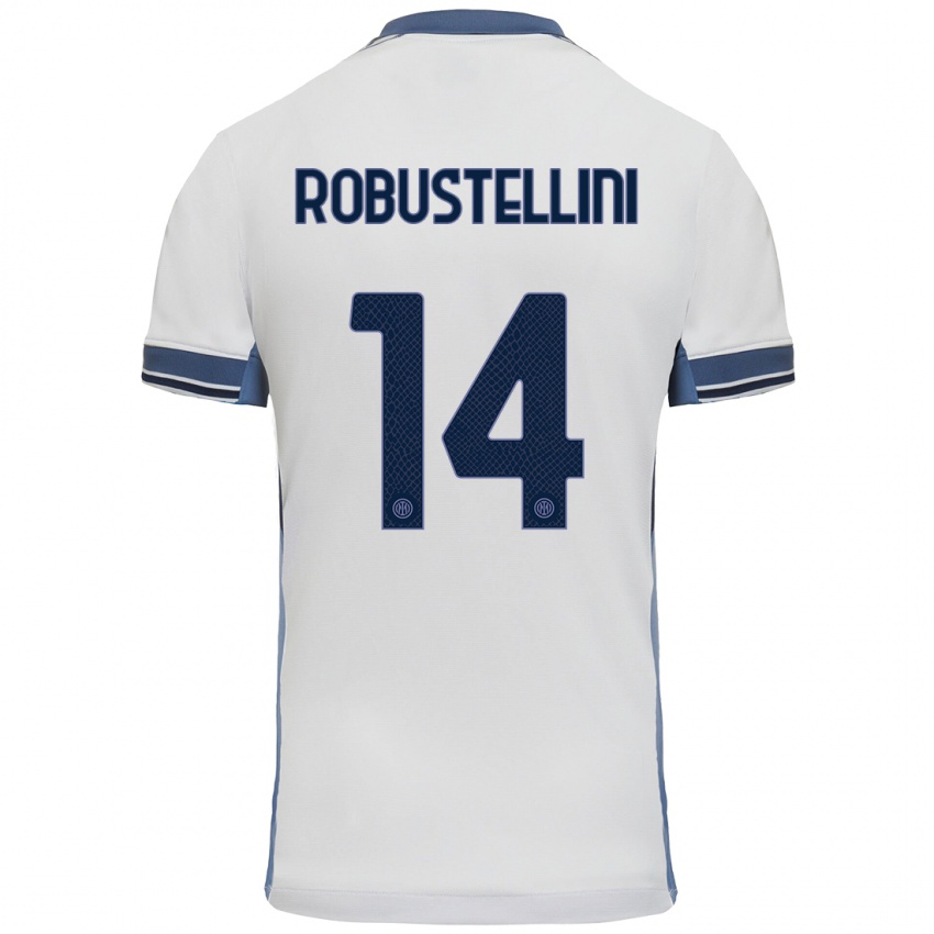 Kinder Chiara Robustellini #14 Weißgrau Auswärtstrikot Trikot 2024/25 T-Shirt Österreich