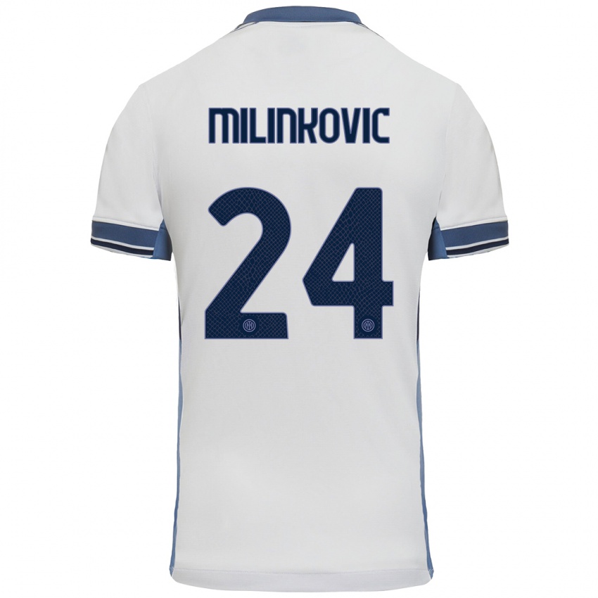 Kinder Marija Milinković #24 Weißgrau Auswärtstrikot Trikot 2024/25 T-Shirt Österreich