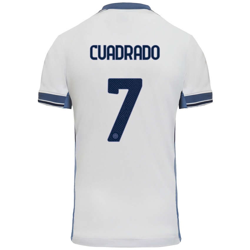 Kinder Juan Cuadrado #7 Weißgrau Auswärtstrikot Trikot 2024/25 T-Shirt Österreich