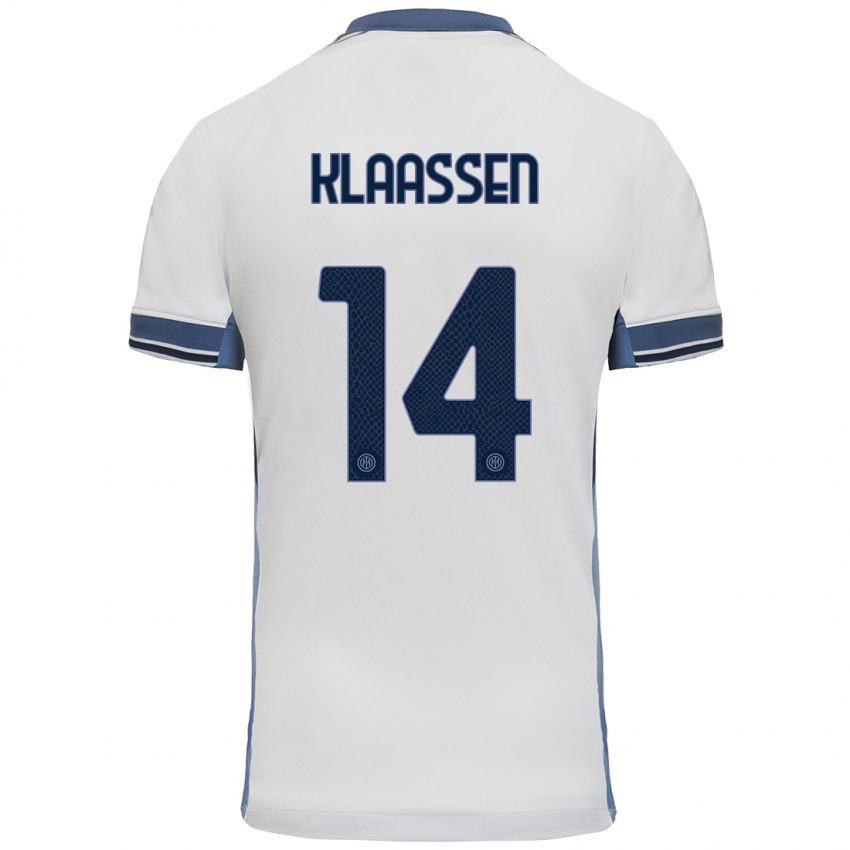 Kinder Davy Klaassen #14 Weißgrau Auswärtstrikot Trikot 2024/25 T-Shirt Österreich