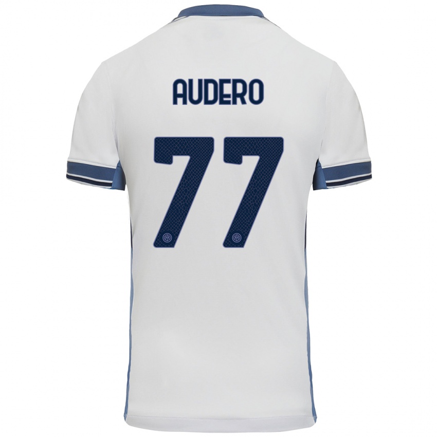 Kinder Emil Audero #77 Weißgrau Auswärtstrikot Trikot 2024/25 T-Shirt Österreich