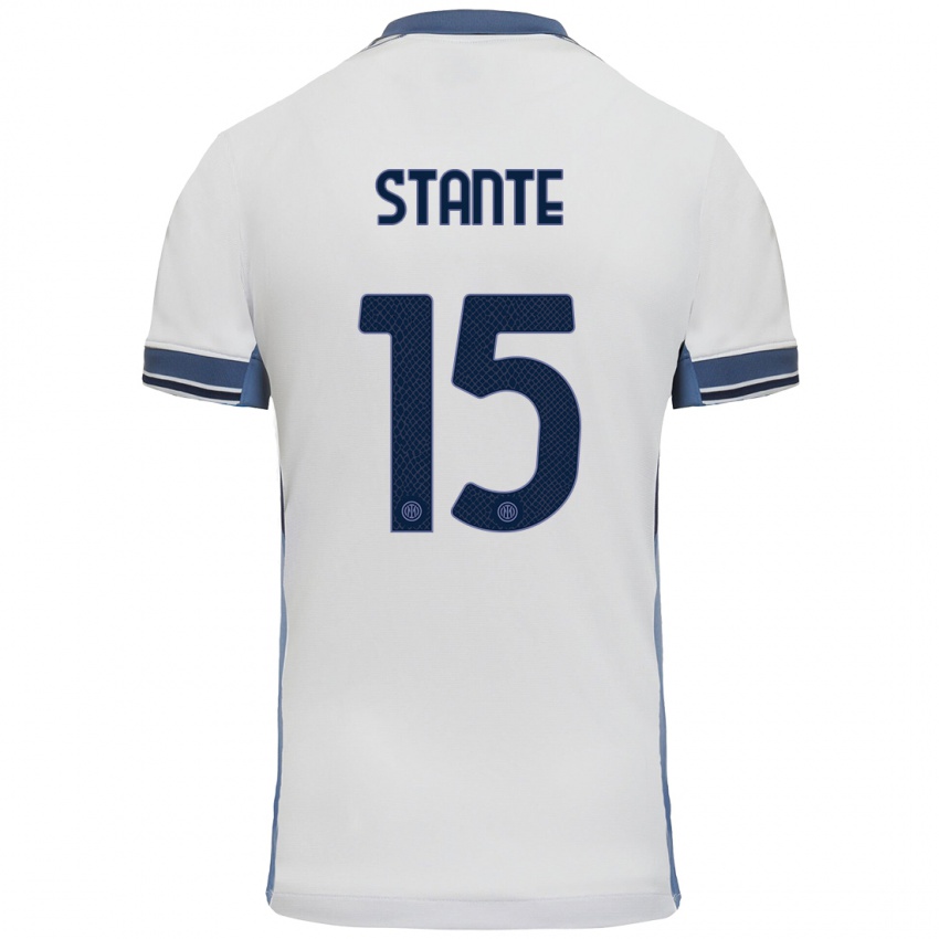 Kinder Francesco Stante #15 Weißgrau Auswärtstrikot Trikot 2024/25 T-Shirt Österreich