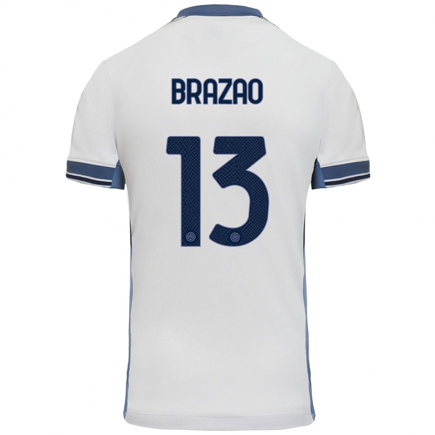 Kinder Gabriel Brazao #13 Weißgrau Auswärtstrikot Trikot 2024/25 T-Shirt Österreich