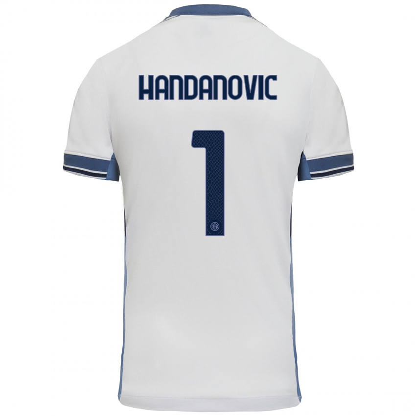 Kinder Samir Handanovic #1 Weißgrau Auswärtstrikot Trikot 2024/25 T-Shirt Österreich