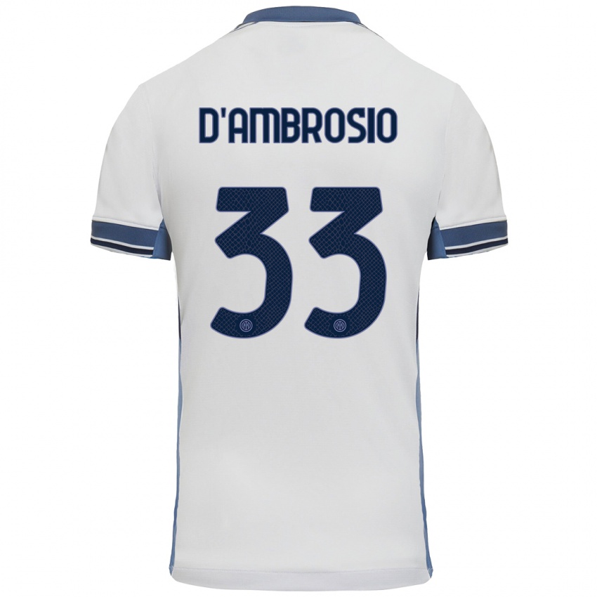 Kinder Danilo D'ambrosio #33 Weißgrau Auswärtstrikot Trikot 2024/25 T-Shirt Österreich