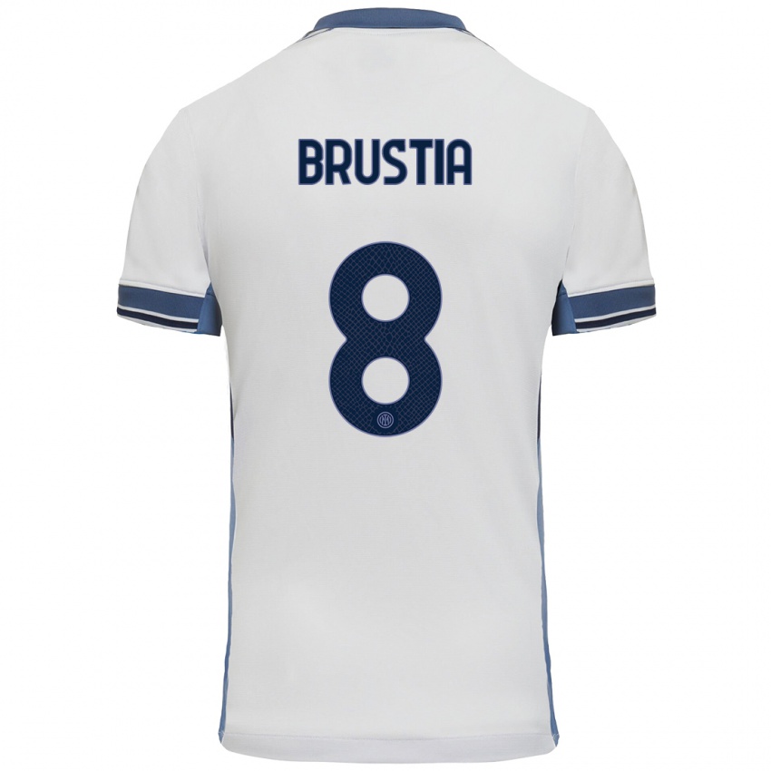 Kinder Martina Brustia #8 Weißgrau Auswärtstrikot Trikot 2024/25 T-Shirt Österreich