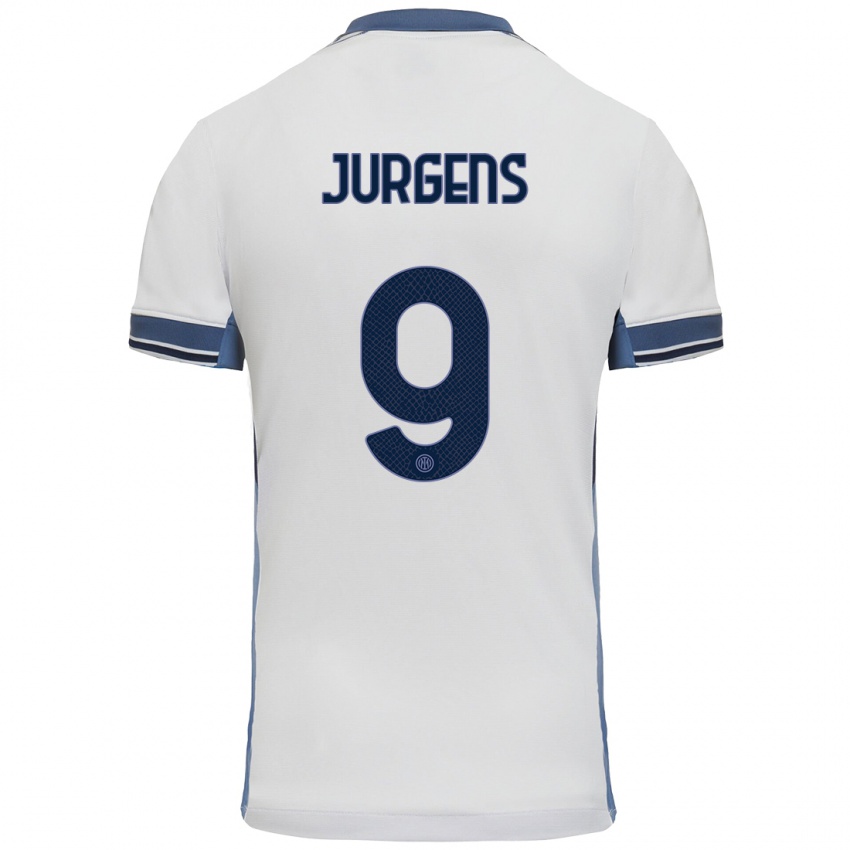 Kinder Oliver Jurgens #9 Weißgrau Auswärtstrikot Trikot 2024/25 T-Shirt Österreich