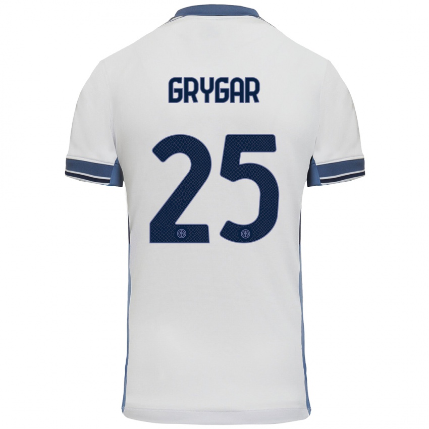 Kinder Samuel Grygar #25 Weißgrau Auswärtstrikot Trikot 2024/25 T-Shirt Österreich