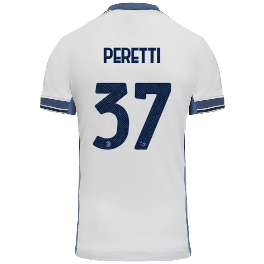 Kinder Lorenzo Peretti #37 Weißgrau Auswärtstrikot Trikot 2024/25 T-Shirt Österreich