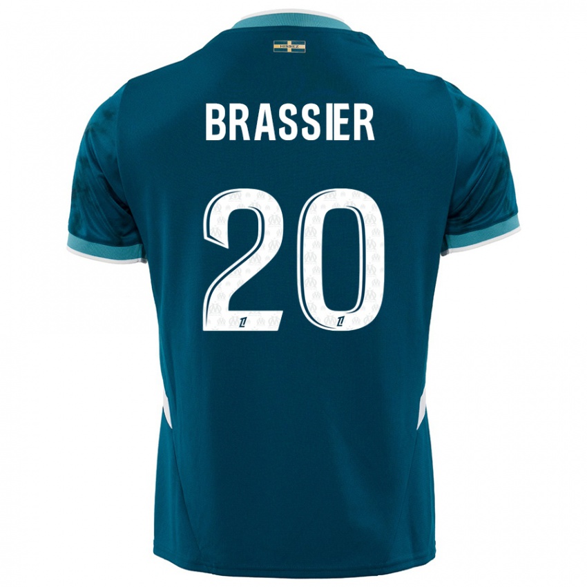 Kinder Lilian Brassier #20 Türkisblau Auswärtstrikot Trikot 2024/25 T-Shirt Österreich