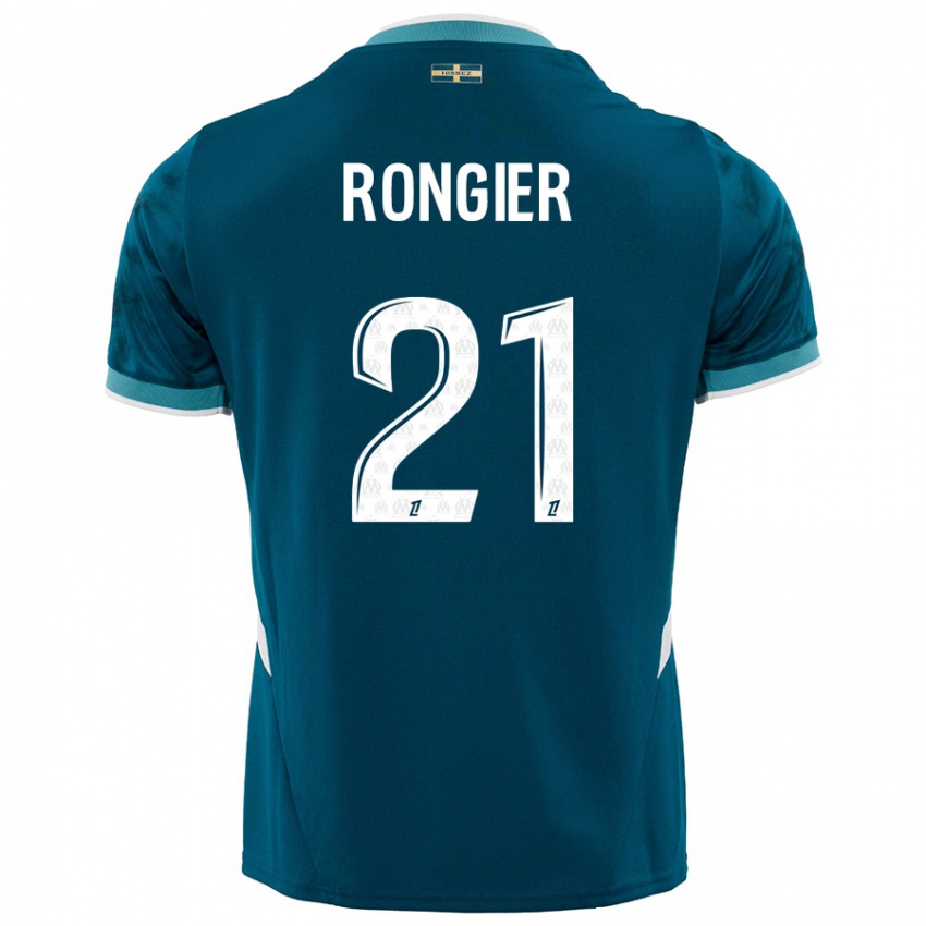 Kinder Valentin Rongier #21 Türkisblau Auswärtstrikot Trikot 2024/25 T-Shirt Österreich