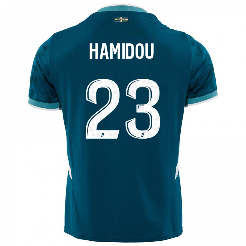 Kinder Jamila Hamidou #23 Türkisblau Auswärtstrikot Trikot 2024/25 T-Shirt Österreich