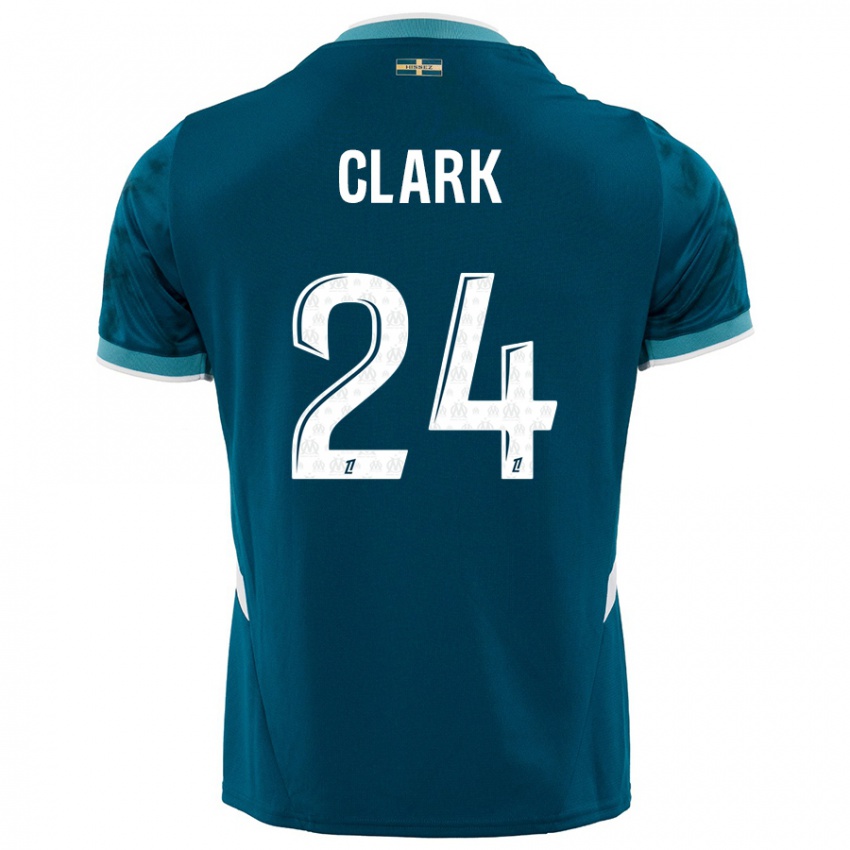 Kinder Ashley Clark #24 Türkisblau Auswärtstrikot Trikot 2024/25 T-Shirt Österreich