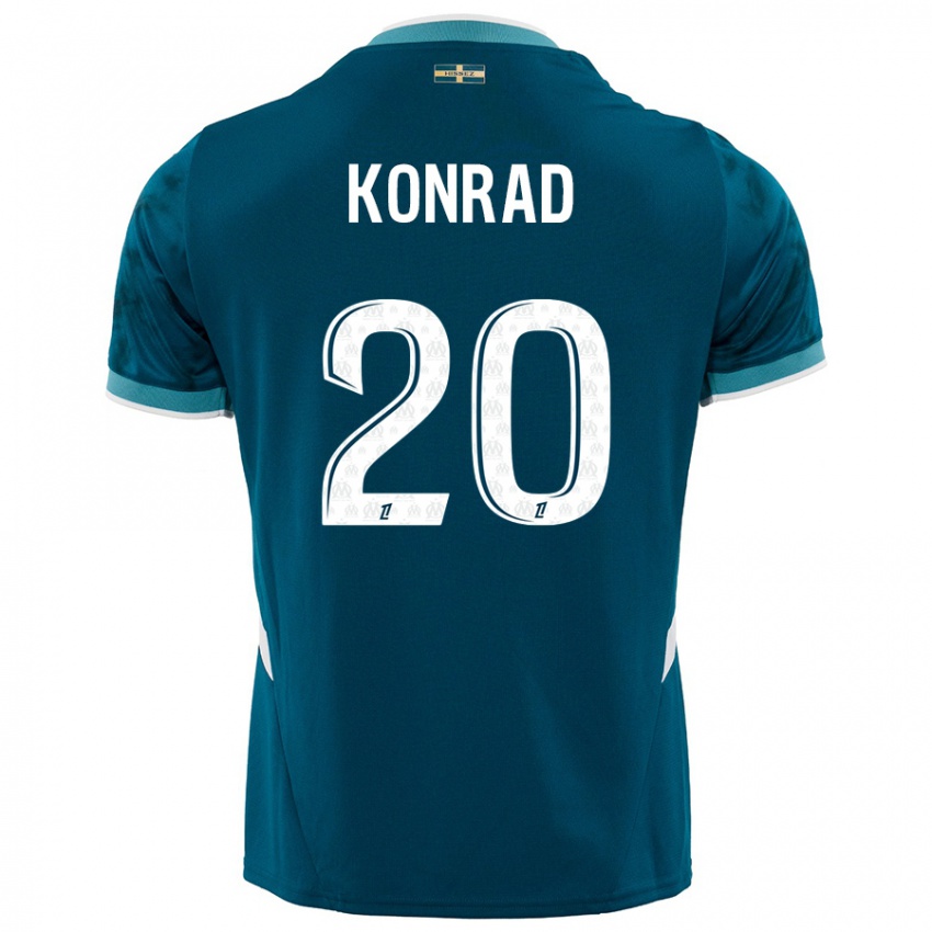 Kinder Konrad De La Fuente #20 Türkisblau Auswärtstrikot Trikot 2024/25 T-Shirt Österreich