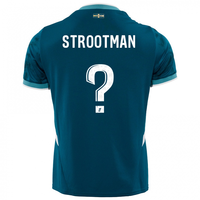 Kinder Kevin Strootman #0 Türkisblau Auswärtstrikot Trikot 2024/25 T-Shirt Österreich