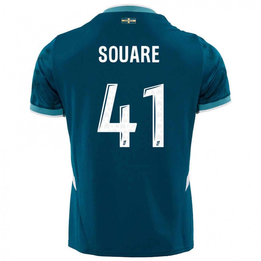 Kinder Cheick Souare #41 Türkisblau Auswärtstrikot Trikot 2024/25 T-Shirt Österreich