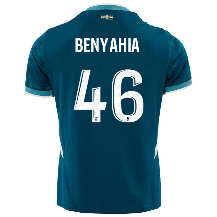 Kinder Aylan Benyahia-Tani #46 Türkisblau Auswärtstrikot Trikot 2024/25 T-Shirt Österreich