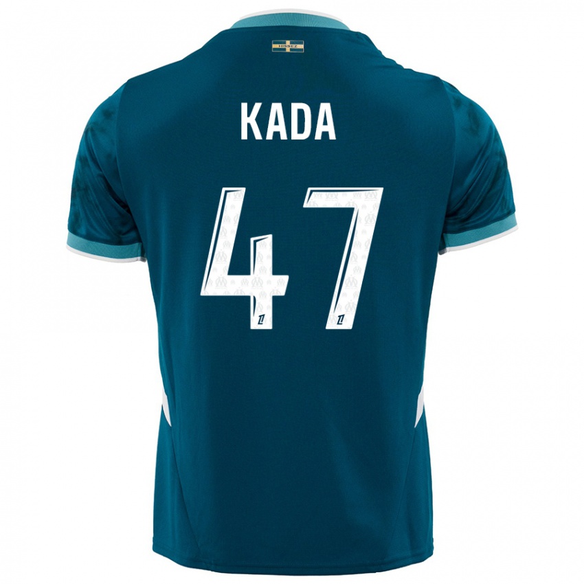 Kinder Joakim Kada #47 Türkisblau Auswärtstrikot Trikot 2024/25 T-Shirt Österreich