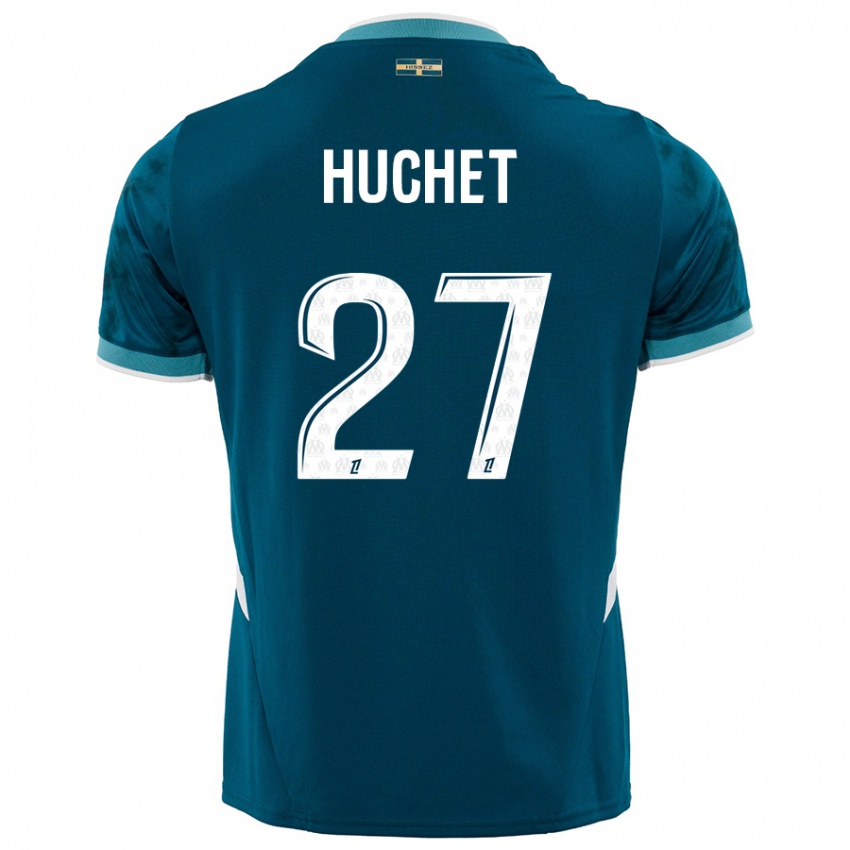 Kinder Sarah Huchet #27 Türkisblau Auswärtstrikot Trikot 2024/25 T-Shirt Österreich