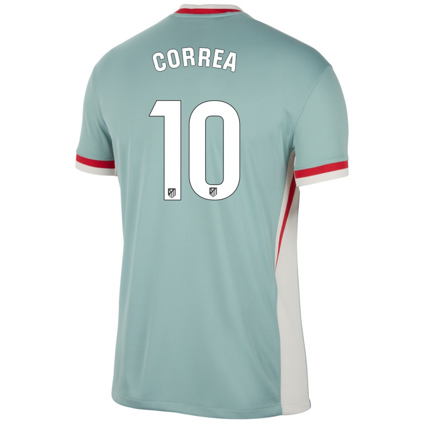 Kinder Angel Correa #10 Hellbeige Blau Auswärtstrikot Trikot 2024/25 T-Shirt Österreich