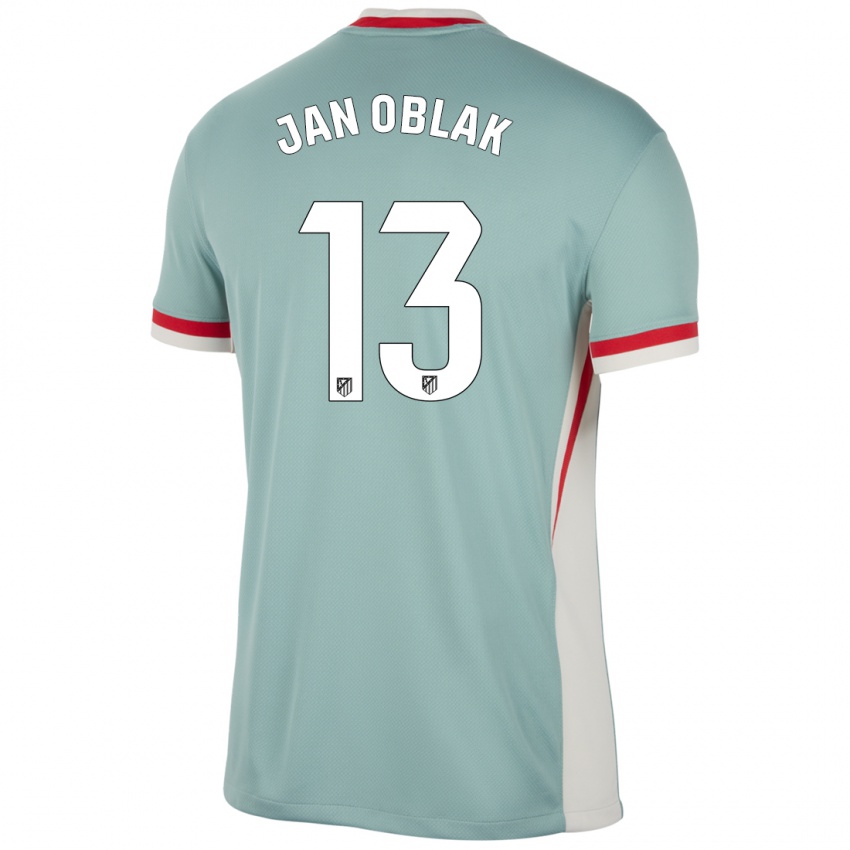 Kinder Jan Oblak #13 Hellbeige Blau Auswärtstrikot Trikot 2024/25 T-Shirt Österreich