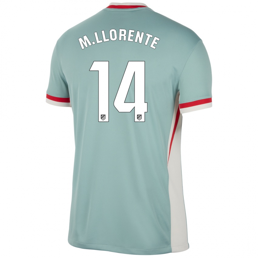 Kinder Marcos Llorente #14 Hellbeige Blau Auswärtstrikot Trikot 2024/25 T-Shirt Österreich